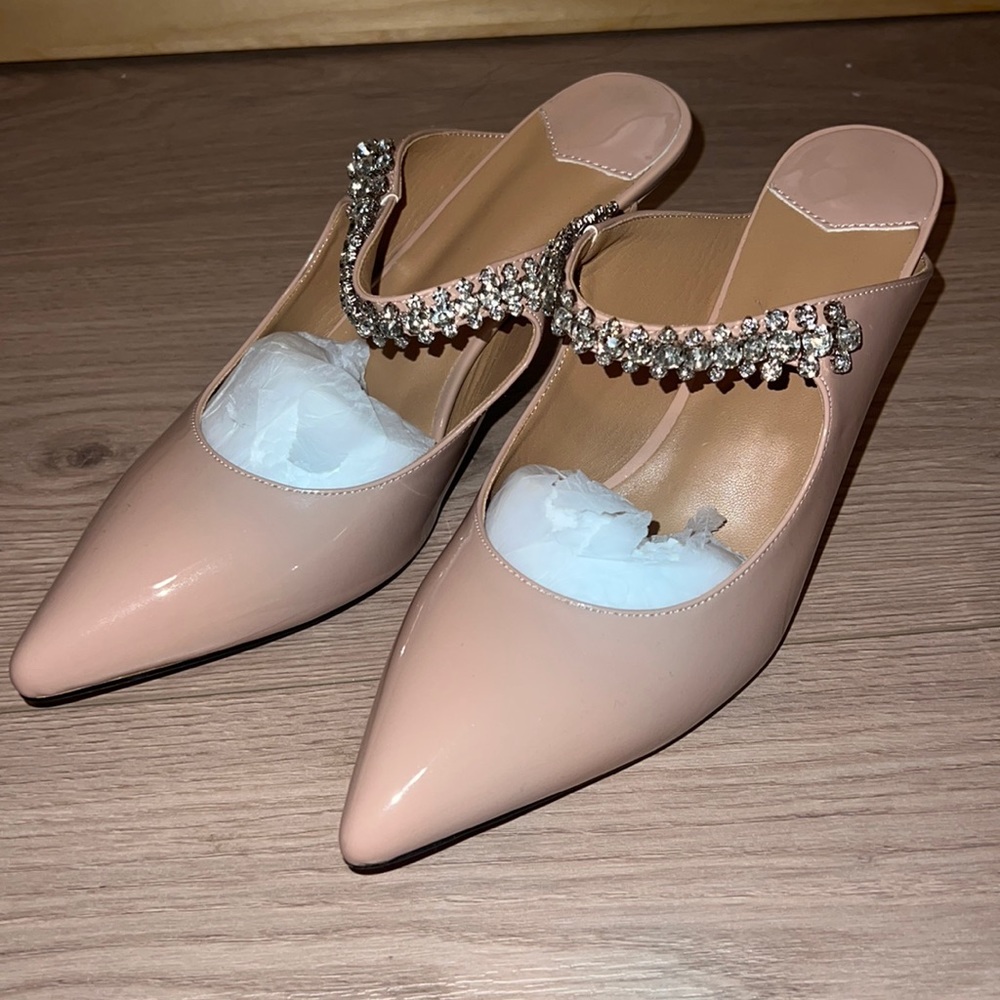 NEW Nude Heels w/ Rhinestones